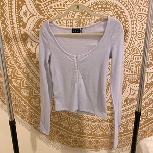 Out From Under, small, purple crop top long sleeve tee